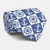 Anker- en scheepswiel stropdas (Opgerold)