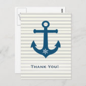 Anker en schepen wielstrepen -Thank You Briefkaart (Voorkant / Achterkant)