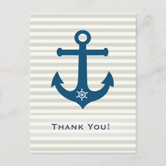 Anker en schepen wielstrepen -Thank You Briefkaart (Voorkant)