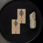 Anker en schip roer beige achtergrond visitekaartje