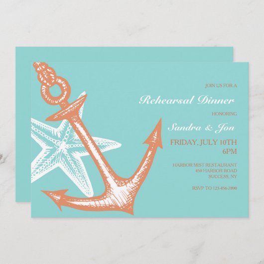 Anker en Star Fish Kaart (Voorkant / Achterkant)