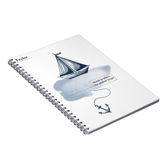 Anker en strand Notitieboek (Rechterzijde)