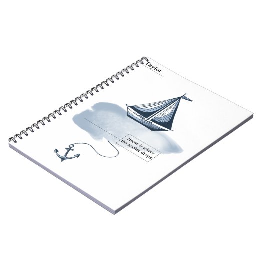 Anker en strand Notitieboek (Linkerzijde)