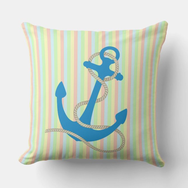 Anker en Stripes Buitenkussen (Voorkant)