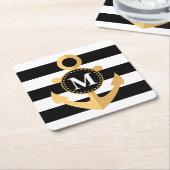 Anker en Stripes Kartonnen Onderzetters (Schuin)