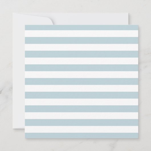 Anker en Stripes | Licht blauw Baby shower Kaart (Achterkant)