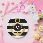 Anker en Stripes Papieren Bordje (Feest)