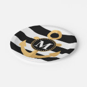Anker en Stripes Papieren Bordje (Gekanteld)