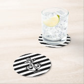 Anker en Stripes Ronde Kartonnen Onderzetter (Insitu)