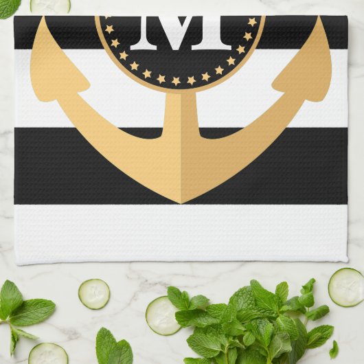 Anker en Stripes Theedoek (Gevouwen)