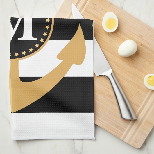 Anker en Stripes Theedoek (Quarter Fold)