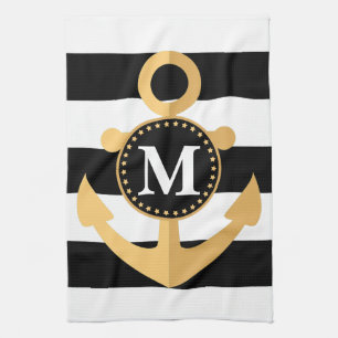 Anker en Stripes Theedoek