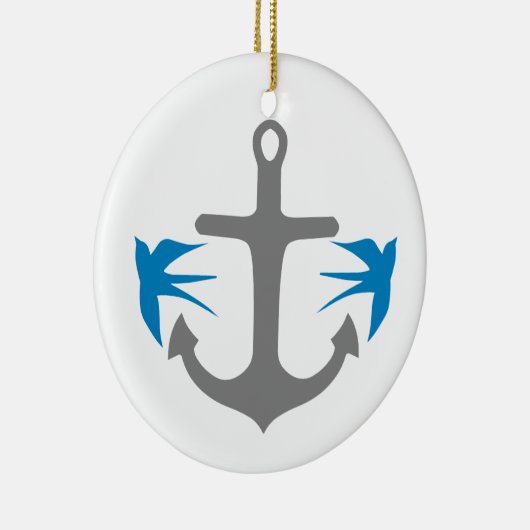 Anker en Swallows Keramisch Ornament (Rechts)