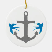 Anker en Swallows Keramisch Ornament (Voorkant)
