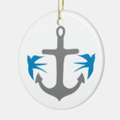 Anker en Swallows Keramisch Ornament (Links)