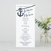 Anker en Touw Huwelijksprogramma Programmakaart (Staand voorkant)