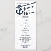 Anker en Touw Huwelijksprogramma Programmakaart (Voorkant)