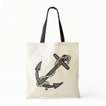 Anker en Touw in Zwart-Wit Vintage Stijl