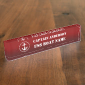 Anker en touw kapitein en boot naambordje (Zijkant)