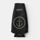 Anker en touw monogram flesjeskoeler (Voorkant)