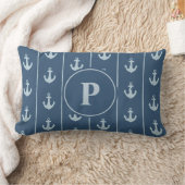Anker en touw strepen | Monogram Kussen (Deken)