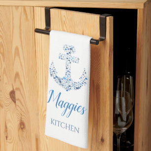 Anker en vis keukenhanddoek met eigen ontwerp