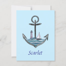 anker en vuurtoren (versie 1) briefkaart