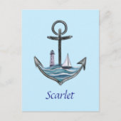 anker en vuurtoren (versie 1) briefkaart (Voorkant)