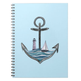 Anker en vuurtoren (versie 1) notitieboek