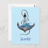  anker en vuurtoren (versie 2) briefkaart (Voorkant / Achterkant)