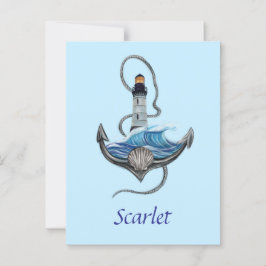 anker en vuurtoren (versie 2) briefkaart