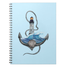 Anker en vuurtoren (versie 2) notitieboek