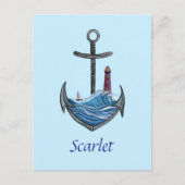  anker en vuurtoren (versie 3) briefkaart (Voorkant)