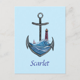  anker en vuurtoren (versie 3) briefkaart