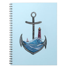 Anker en vuurtoren (versie 3) notitieboek