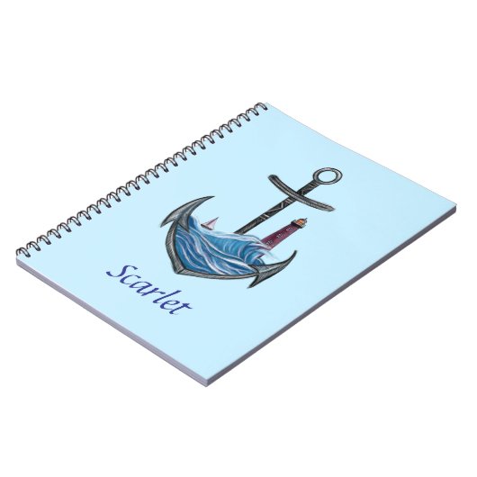  anker en vuurtoren (versie 3) notitieboek (Linkerzijde)