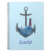  anker en vuurtoren (versie 3) notitieboek (Voorkant)