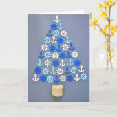 Anker en wiel kerstboom kaart (Gele Bloem)