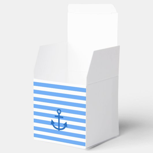 Anker en witte blauwe strepen bedankdoosjes (Geopend)