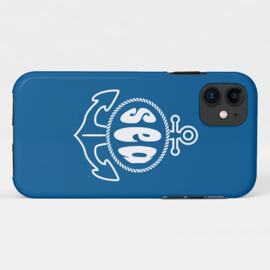 Anker en Zee Case-Mate iPhone Case (Achterkant (horizontaal))