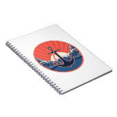 Anker en Zee golven patroon Notitieboek (Rechterzijde)