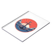 Anker en Zee golven patroon Notitieboek (Linkerzijde)