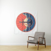 Anker en Zee golven patroon Wandkleed (In situ)