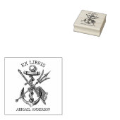 Anker Ex Libris Bibliotheek Nautilus Boek Rubberstempel (Gestempeld)