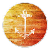 Anker Faux Wood Sinaasappel Nautische Lade knop (Voorkant)