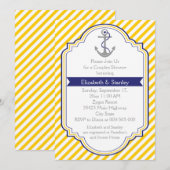Anker geel nautische bruiloft koppels douche kaart (Voorkant / Achterkant)