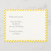 Anker geel wit nautische bruiloft Save the Date Aankondigingskaart (Achterkant)