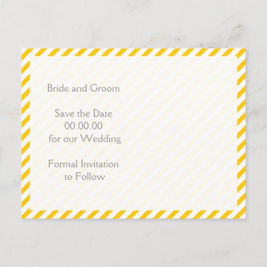 Anker geel wit nautische bruiloft Save the Date Aankondigingskaart (Achterkant)