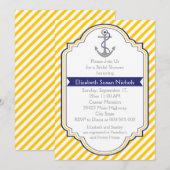 Anker geel wit nautische bruiloft vrijgezellenfees kaart (Voorkant / Achterkant)