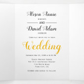 anker gele bloemen nautisch huwelijk drieluik uitnodiging (Binnenkant midden)